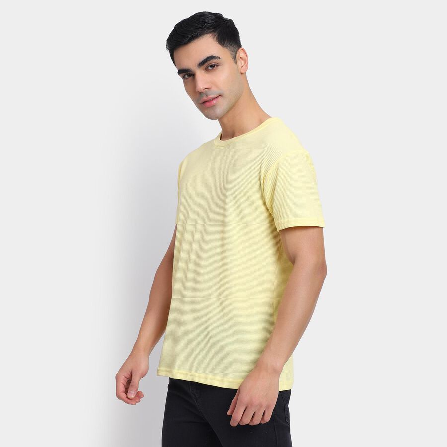 Men's Round Neck Half Sleeves T-Shirt , Yellow, large image number null